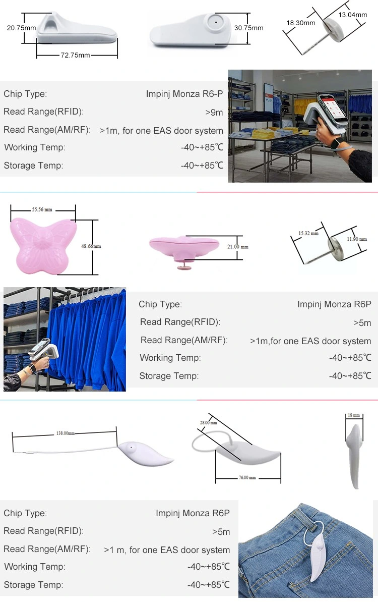 RF+UHF/Am+UHF Dual Band Smart Security RFID Tag Applied to Clothing Tracking in Retail Store