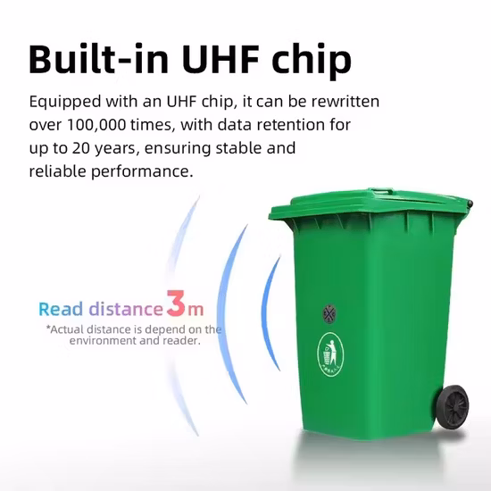 Wasserdichtes Smart-City-Management-RFID-Kunststoff-Schraubschnecken-Abfallbehälter-Etikett, Müllklassifizierungsetikett